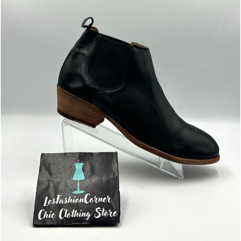 Frye Women's Black Leather Carson Chelsea Pull On Ankle Boots Size 9.5M 3250 - Picture 12 of 16